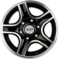 Диски литые Dotz Hammada dark 16" PCD 6/139,7 Черный с полированной лицевой поверхностью